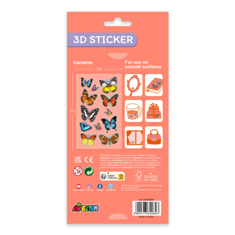 Abtibilduri 3D - Fluturi, colectia Creatii Naturale - poza 3