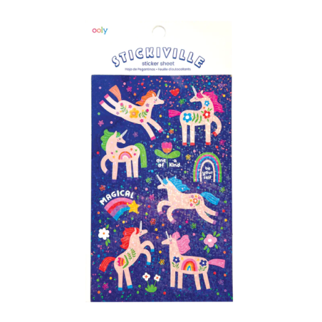 Abtibilduri holografice cu sclipici Stickiville Magical Unicorns - poza 1