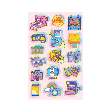 Abtibilduri holografice Stickiville Cute Cameras - poza 2