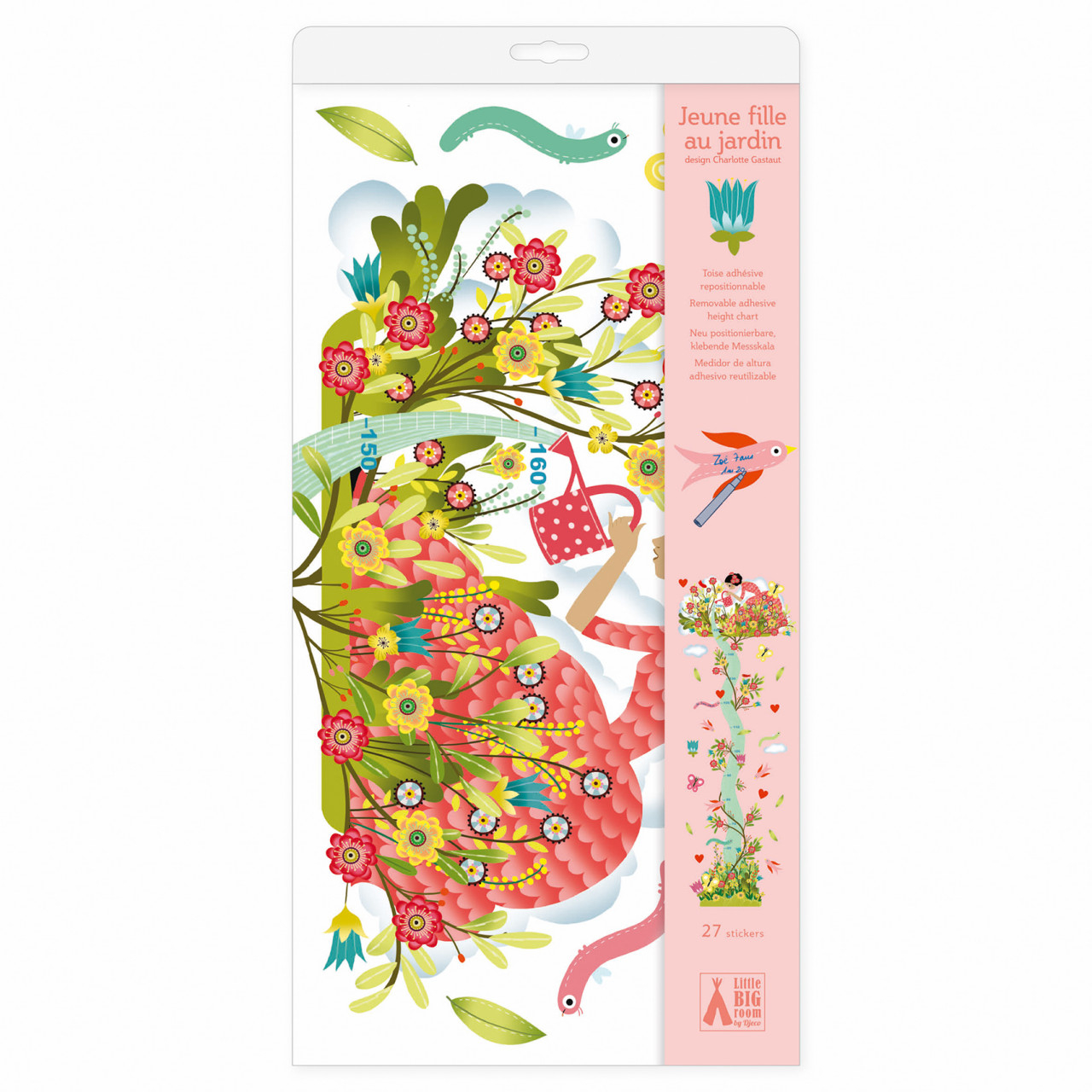 Abtibilduri masuratoare pentru copii, Gradina inflorita 112 cm