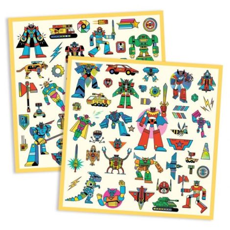 Abtibilduri metalice Roboti, Djeco - poza 4
