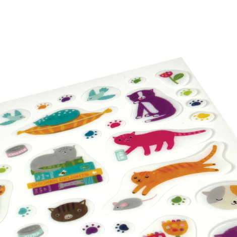 Abtibilduri vinil transparent Stickiville Quirky Cats - poza 2