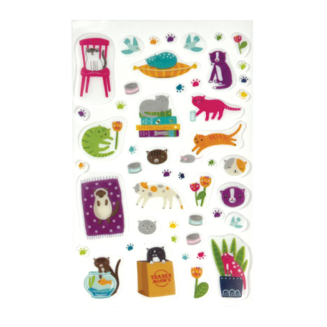 Abtibilduri vinil transparent Stickiville Quirky Cats - poza 3