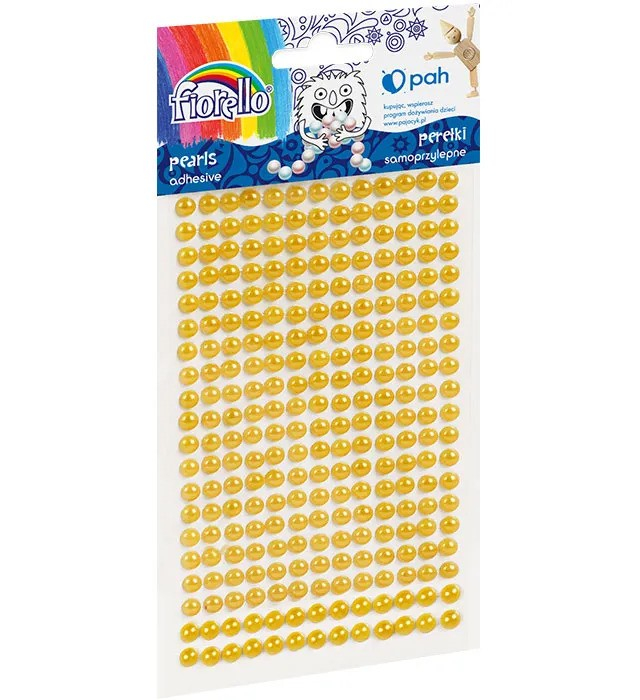 Accesorii creatie perle autoadezive,galben,6mm, 260 bucati