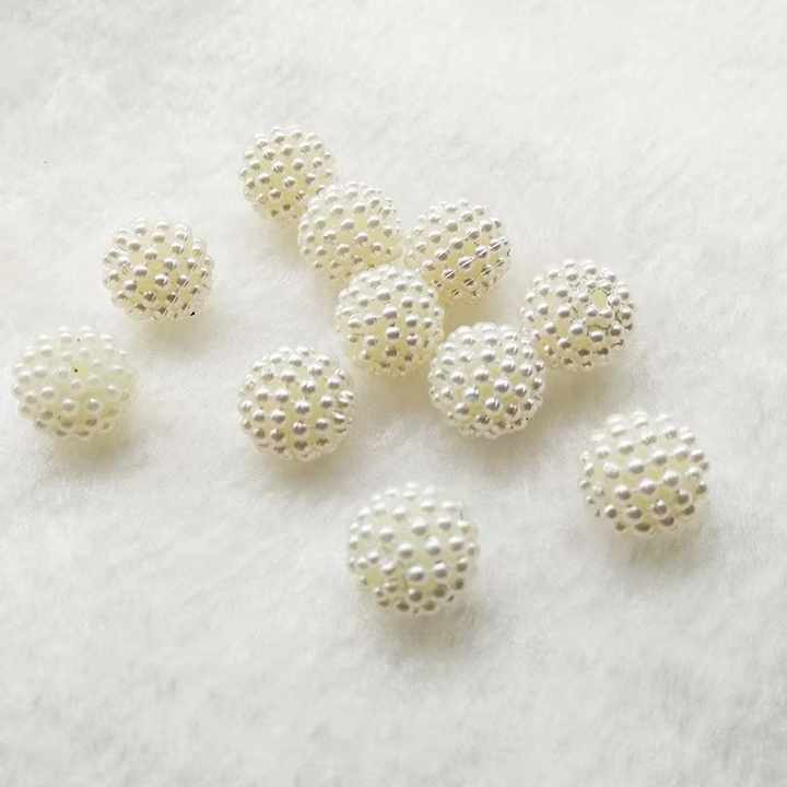 Accesorii creatie perle cu diametru 14 mm, alb ,20 bucati set