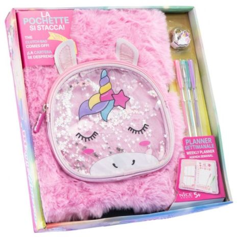 Agenda gigant Girabrilla , Unicorn Magic, cu coperta pufoasa si poseta detasabila - poza 1