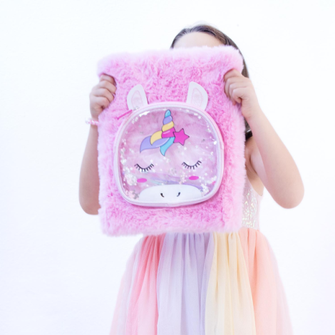 Agenda gigant Girabrilla , Unicorn Magic, cu coperta pufoasa si poseta detasabila - poza 3