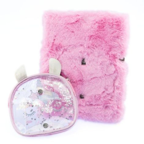 Agenda gigant Girabrilla , Unicorn Magic, cu coperta pufoasa si poseta detasabila - poza 4