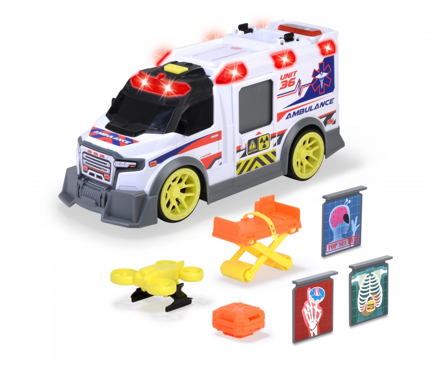 Ambulanta Dickie cu accesorii, luminite si sunete - poza 1