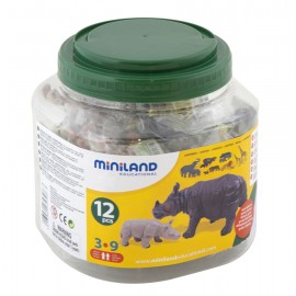 Animale salbatice cu puii set de 12 figurine - Miniland - poza 2