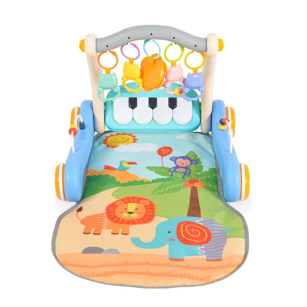 Antemergator 2 in 1 cu salteluta de activitati Moni Piano Albastru - poza 2