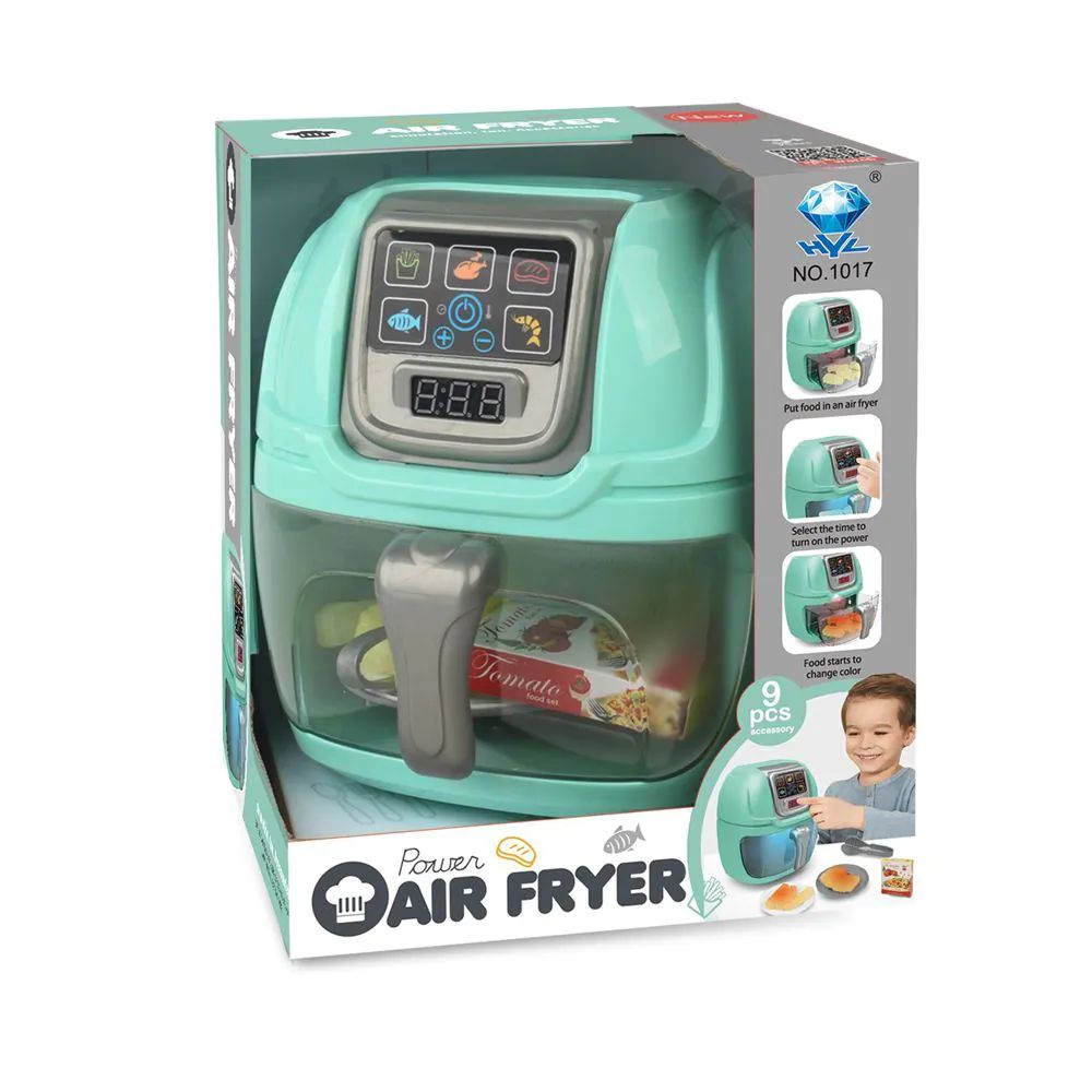 Aparat de gatit multifunctional cu lumini pentru copii Ntoys Air Fryer Green - poza 2