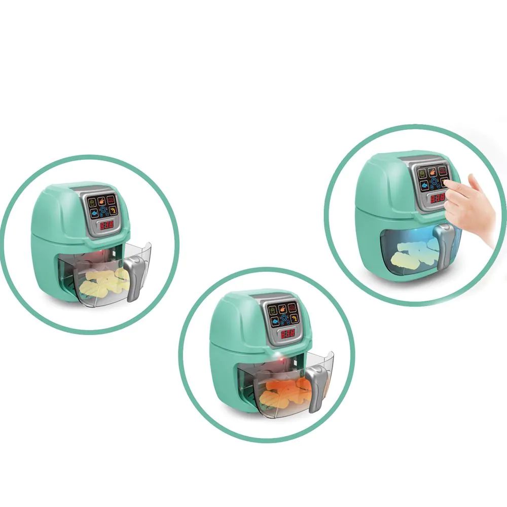Aparat de gatit multifunctional cu lumini pentru copii Ntoys Air Fryer Green - poza 4