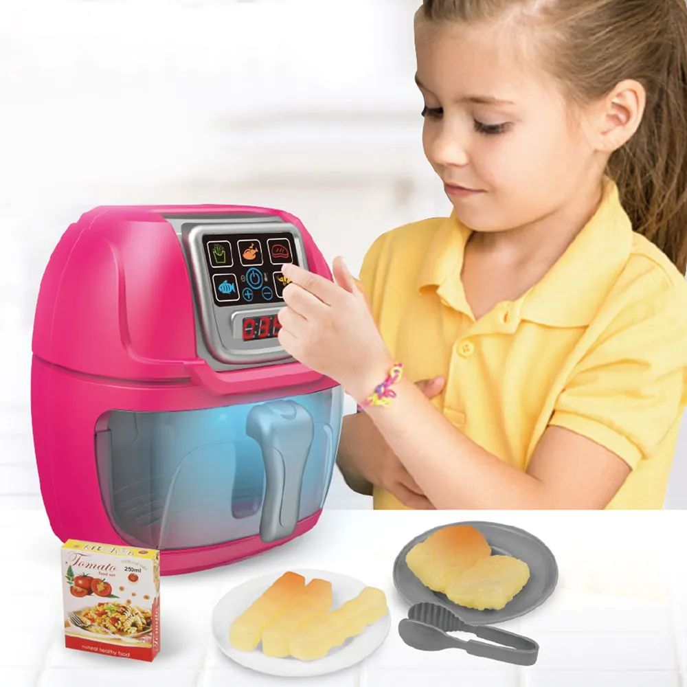 Aparat de gatit multifunctional cu lumini pentru copii Ntoys Air Fryer Roz - poza 3
