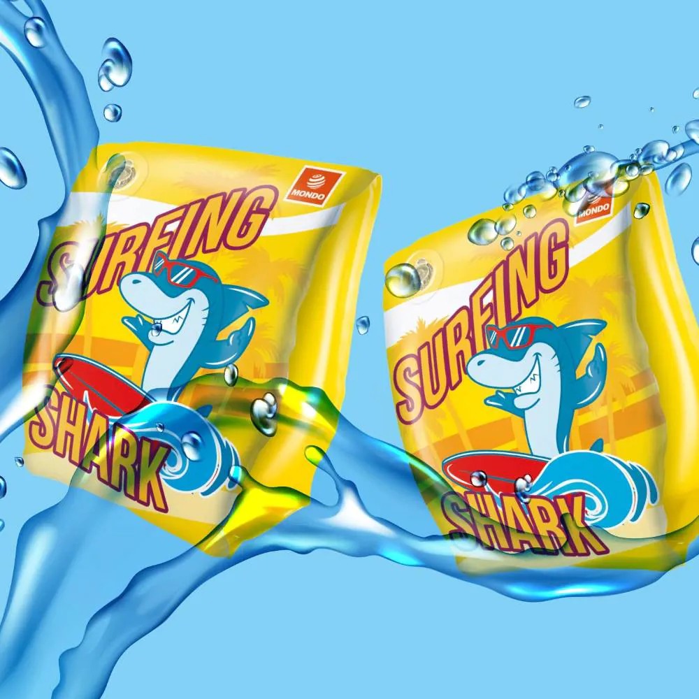 Aripioare gonflabile Mondo Surfing Shark 15 x 23 cm - poza 3