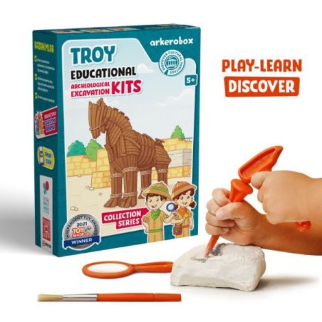 Arkerobox - Set arheologic educational si puzzle 3D, Grecia Antica, Calul Troian - poza 1