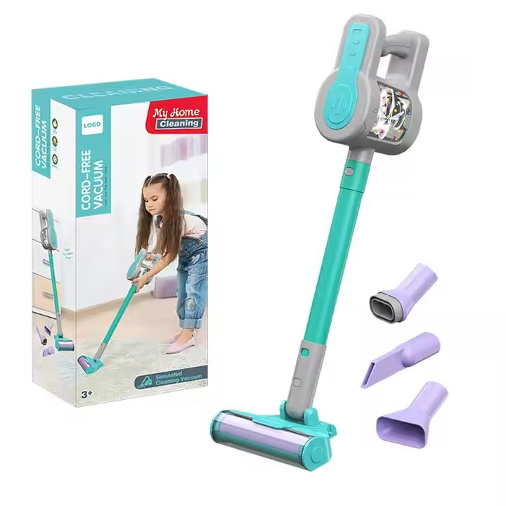 Aspirator-jucarie fara cablu pentru copii - set de curatenie distractiv