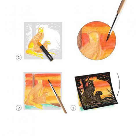 Atelier creativ cu creioane acuarela Djeco, Lumina din fundal - poza 3