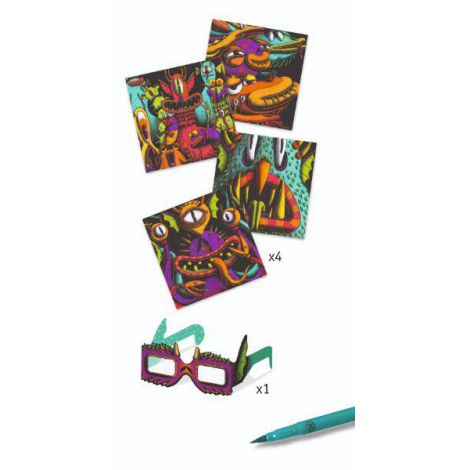 Atelier de colorat 3D Djeco, Monstruleți simpatici - poza 2