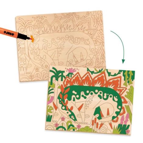 Atelier de pictura pe lemn Dinozauri, Djeco - poza 5