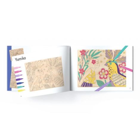 Atelier de pictura pe lemn Fete si flori, Djeco - poza 2