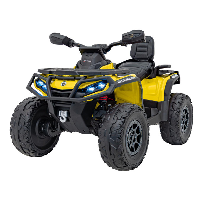 ATV electric pentru copii Can-Am Outlander cu 2 locuri 24V 4x4 800W, echipare Lux (CA005) Galben - Autokids.ro - poza 1