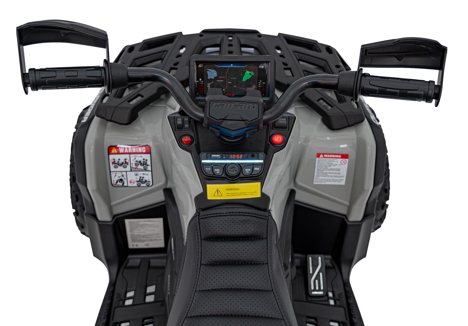 ATV electric pentru copii Can-Am Outlander cu 2 locuri 24V 4x4 800W, echipare Lux (CA005) Gri - Autokids.ro - poza 5