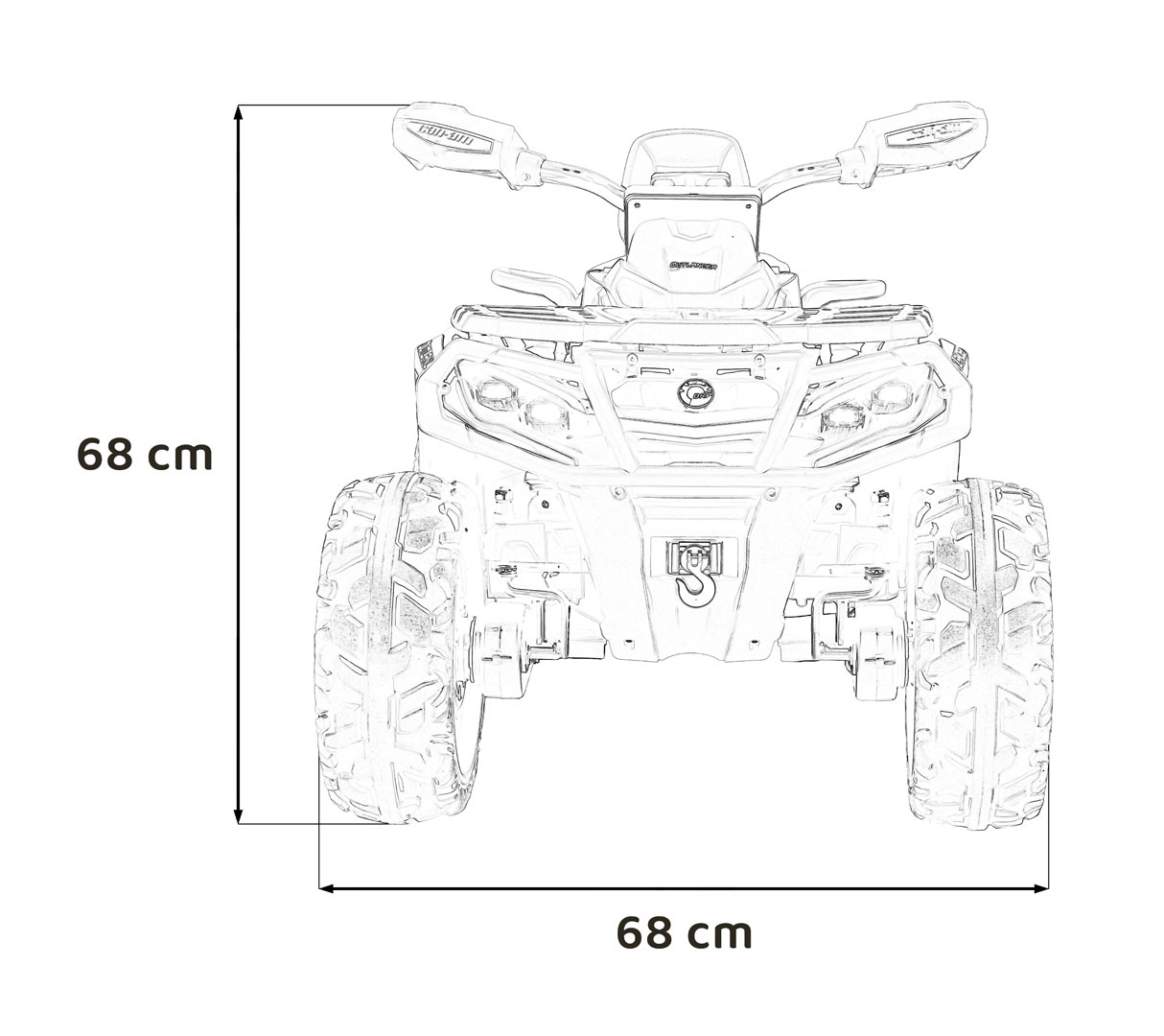 ATV electric pentru copii Can-Am Outlander cu 2 locuri 24V 4x4 800W, echipare Lux (CA005) Rosu - Autokids.ro - poza 5