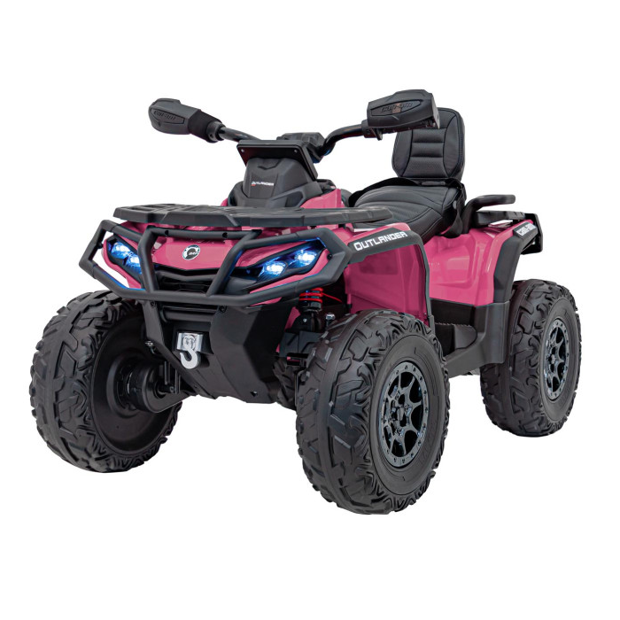 ATV electric pentru copii Can-Am Outlander cu 2 locuri 24V 4x4 800W, echipare Lux (CA005) Roz - Autokids.ro