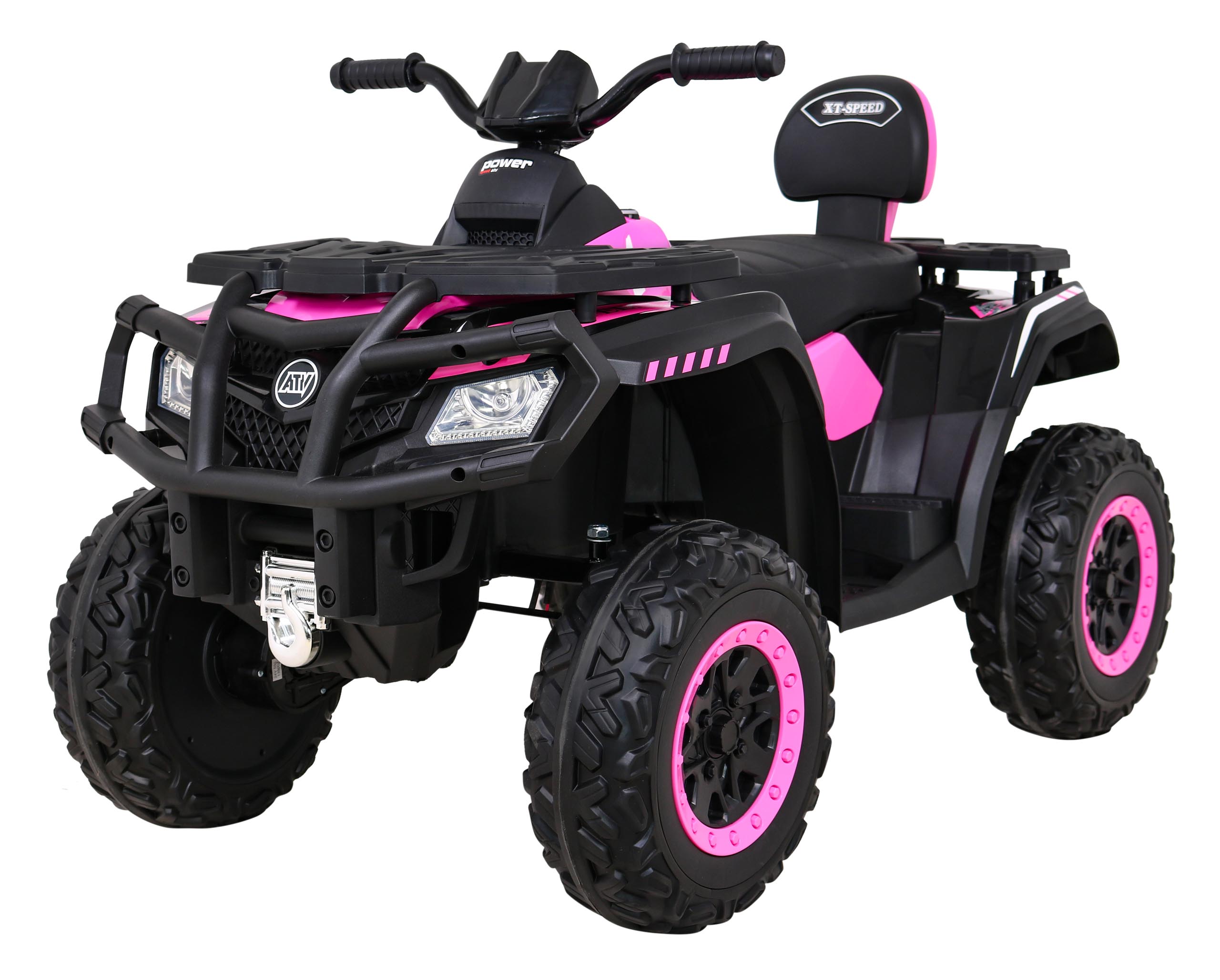 ATV electric pentru copii cu 2 locuri XT-SPEED FAST EDITION 320W 24V 4x4, cu cupa detasabila (S615) Roz - Autokids.ro - poza 4