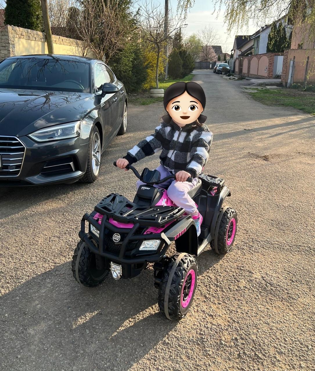 ATV electric pentru copii cu 2 locuri XT-SPEED FAST EDITION 320W 24V 4x4, cu cupa detasabila (S615) Roz - Autokids.ro - poza 5