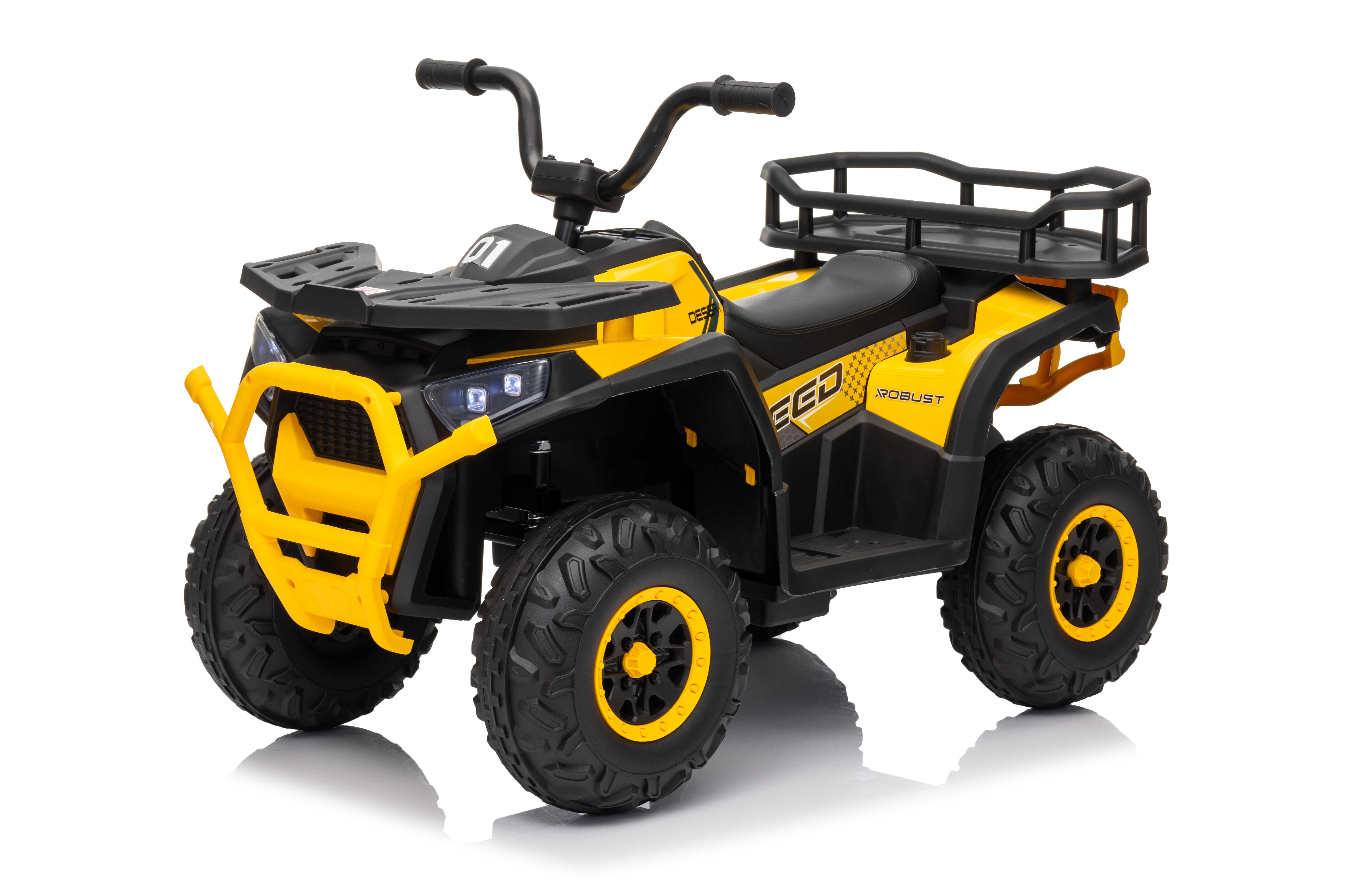 ATV electric pentru copii Mini Desert 12V 4x4 Galben, telecomanda parentala, Bluetooth - Autokids.ro - poza 1