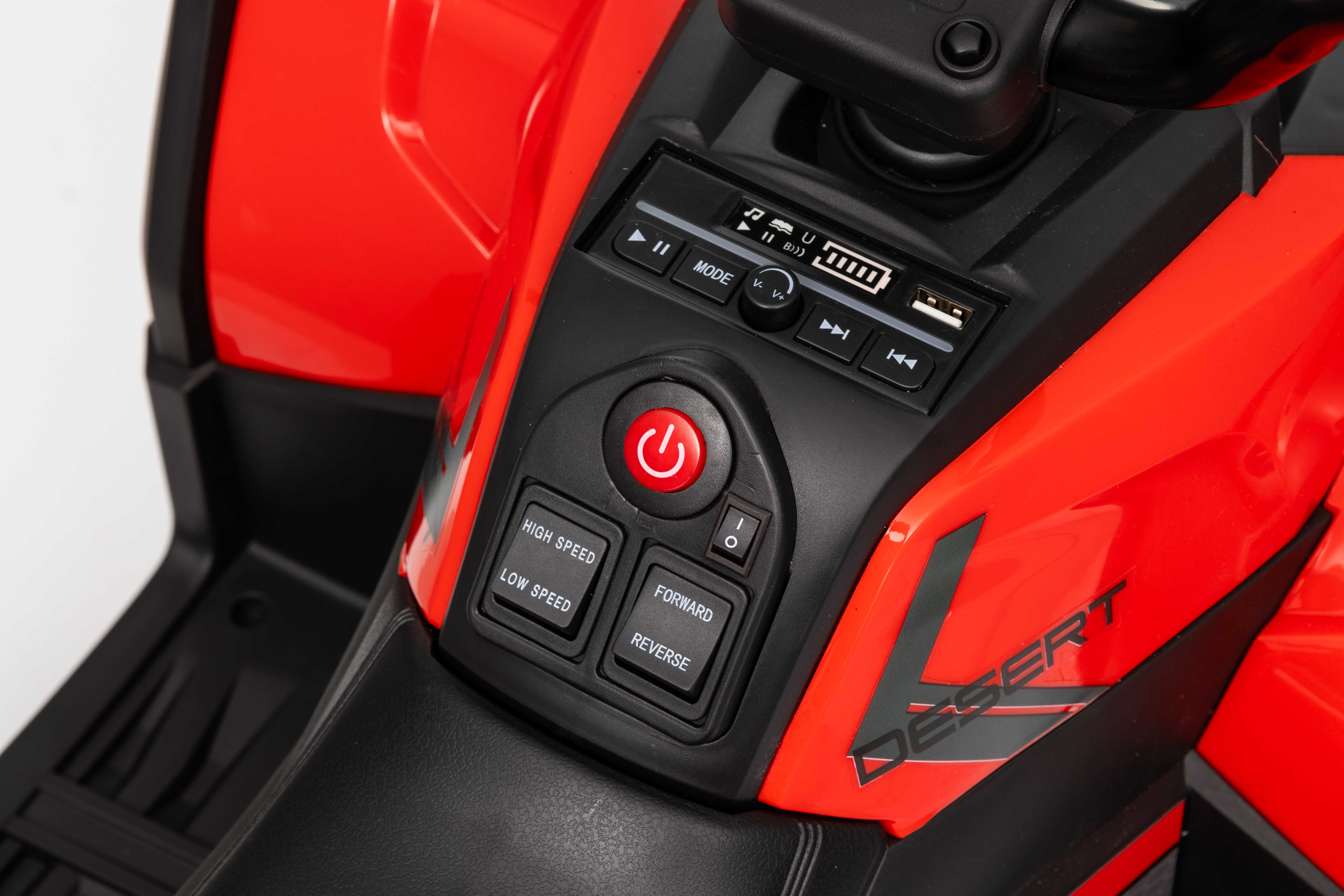 ATV electric pentru copii Mini Desert 12V 4x4 Rosu, telecomanda parentala, Bluetooth - Autokids.ro - poza 4