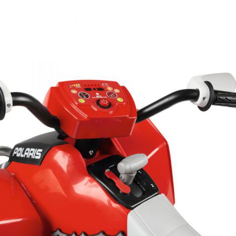 ATV Peg Perego Polaris Outlaw 330 W, 12V, 3 ani+, Negru Rosu - poza 2