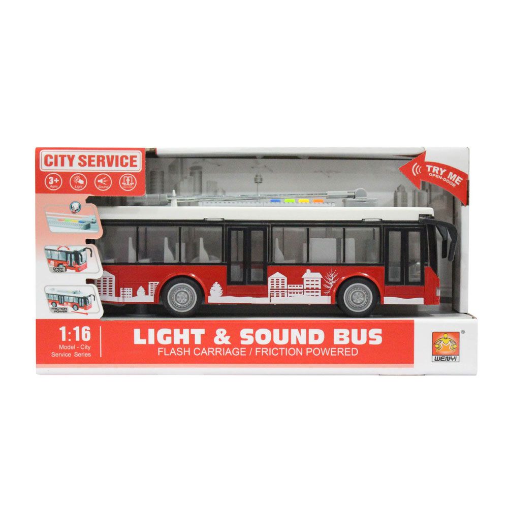 Autobuz City Cervice cu sunete si lumini 1:16 - poza 2