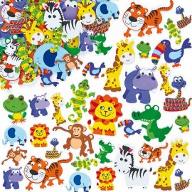 Autocolante neopren animale din jungla - Baker Ross - poza 1