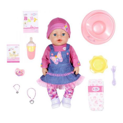 BABY born-Papusa interactiva cu sarafan de blugi - 43 cm - poza 1