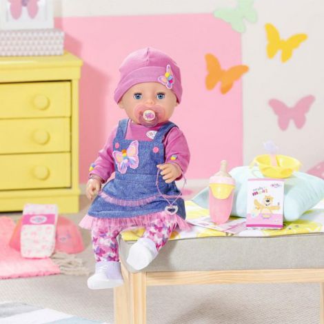 BABY born-Papusa interactiva cu sarafan de blugi - 43 cm - poza 4