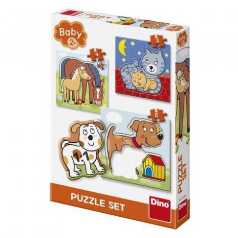 Baby puzzle - animalute jucause (3-5 piese) - poza 4