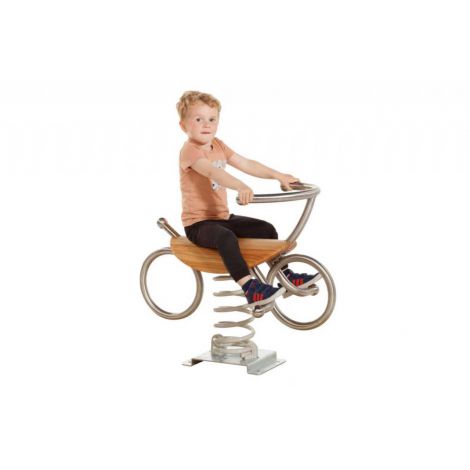 Balansoar Pe Arc Pentru Copii Bicicleta, Otel Inoxidabil Si Lemn, Cu Prindere Pe Beton KBT - poza 1