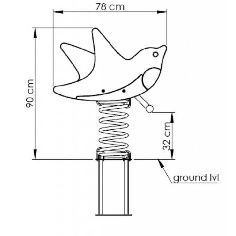 Balansoar Pe Arc Pentru Copii Randunica, HDPE, Cu Prindere In Beton KBT - poza 2