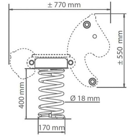 Balansoar pe arcuri HDPE ponei cu prindere in beton - poza 4