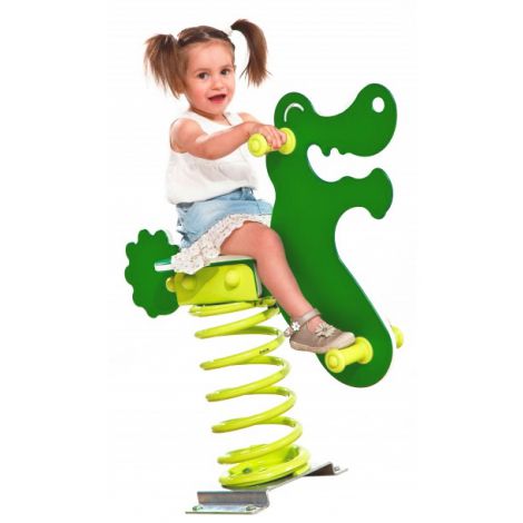 Balansoar pe arcuri HDPE Safari Crocodil cu prindere pe beton - poza 1