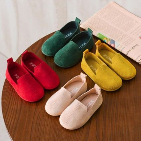 Balerini tip piele intoarsa (Culoare: Mustar, Marime: 23) - poza 1
