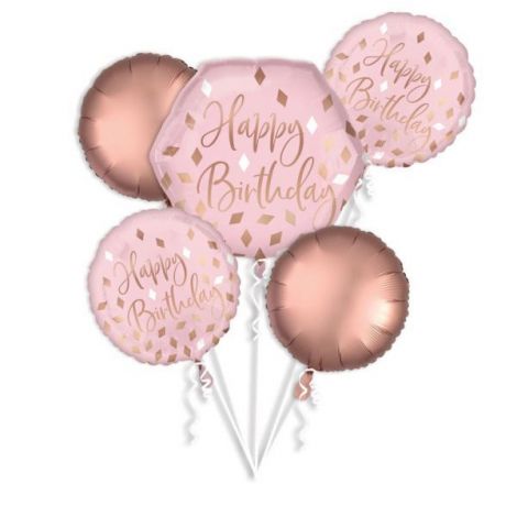 Baloane folie buchet 5 happy birthday - poza 1