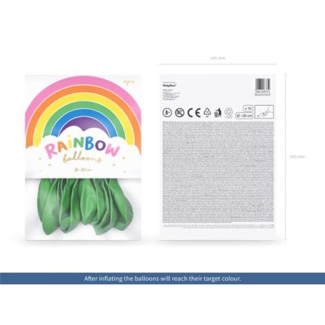 Baloane latex curcubeu pastel verde 30 cm 10 buc - poza 5