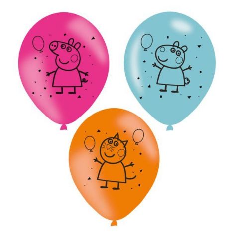 Baloane latex peppa pig 6 buc 23 cm Amscan AM997378 - poza 2