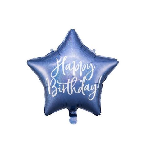 Balon folie albastru happy birthday 40 cm - poza 1