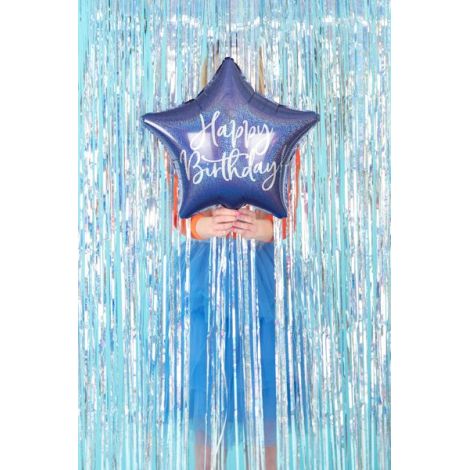 Balon folie albastru happy birthday 40 cm - poza 2
