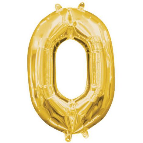 Balon folie auriu cifra 0 - poza 1